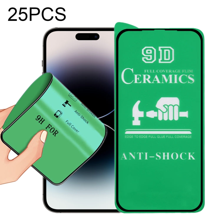25pcs 9D Full Screen Full Glue Ceramic Film, For iPhone 14 Pro, For iPhone 14 Pro Max