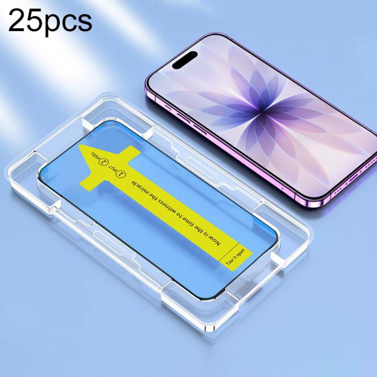 25pcs HD Fast Attach Dust-proof Anti-static Tempered Glass Film