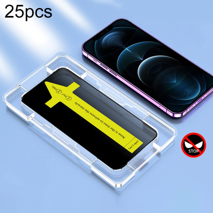 25pcs Anti-peeping Fast Attach Dust-proof Anti-static Tempered Glass Film