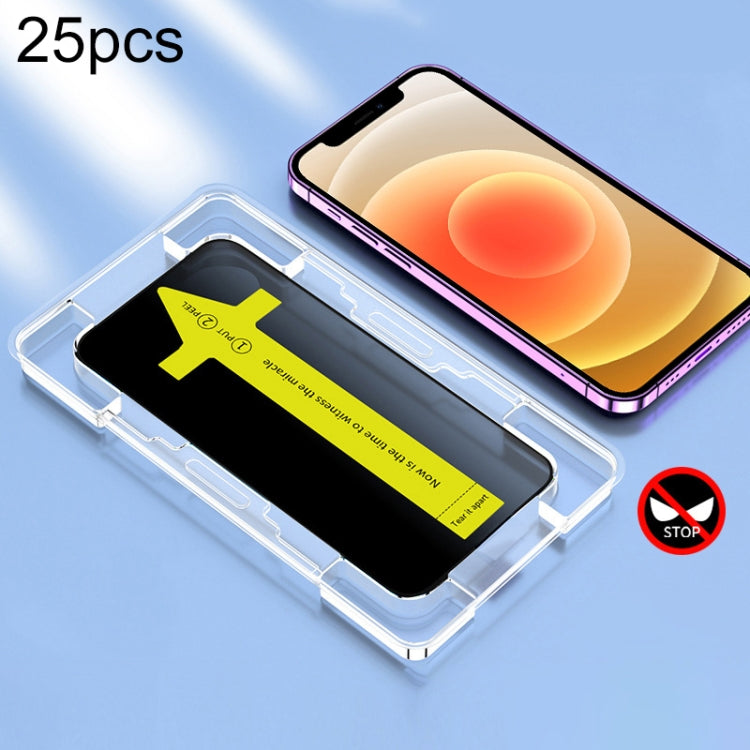 25pcs Anti-peeping Fast Attach Dust-proof Anti-static Tempered Glass Film