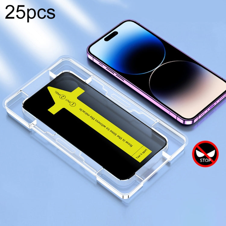 25pcs Anti-peeping Fast Attach Dust-proof Anti-static Tempered Glass Film