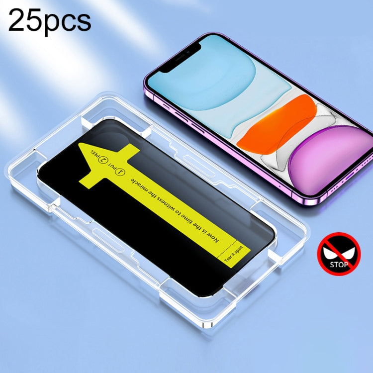 25pcs Anti-peeping Fast Attach Dust-proof Anti-static Tempered Glass Film