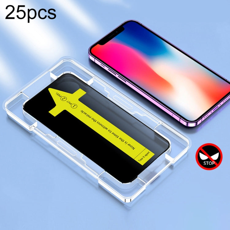 25pcs Anti-peeping Fast Attach Dust-proof Anti-static Tempered Glass Film