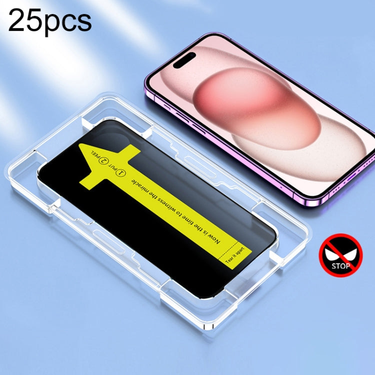 25pcs Anti-peeping Fast Attach Dust-proof Anti-static Tempered Glass Film