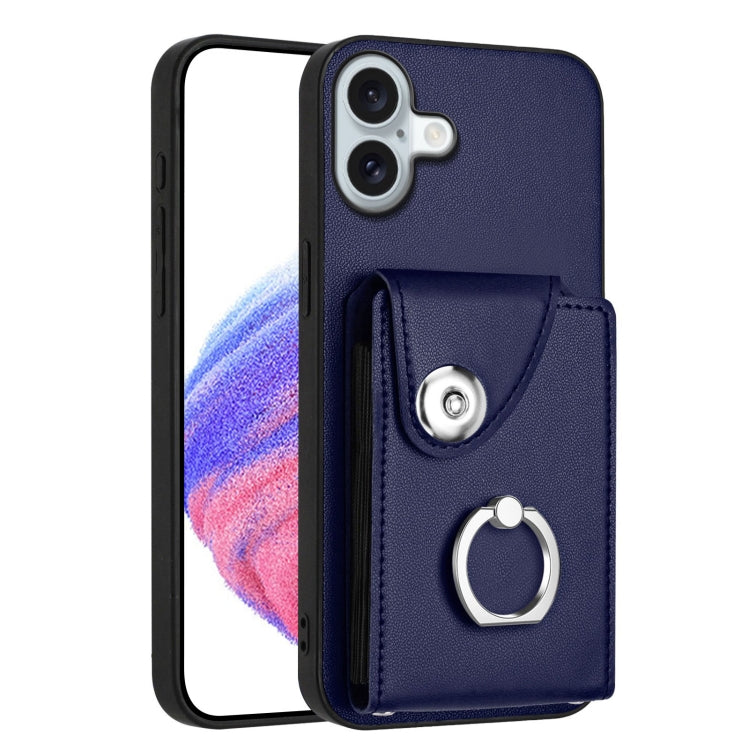 Organ Card Bag Ring Holder Phone Case, For iPhone 16e, For iPhone 16 Pro Max, For iPhone 16 Pro, For iPhone 16 Plus