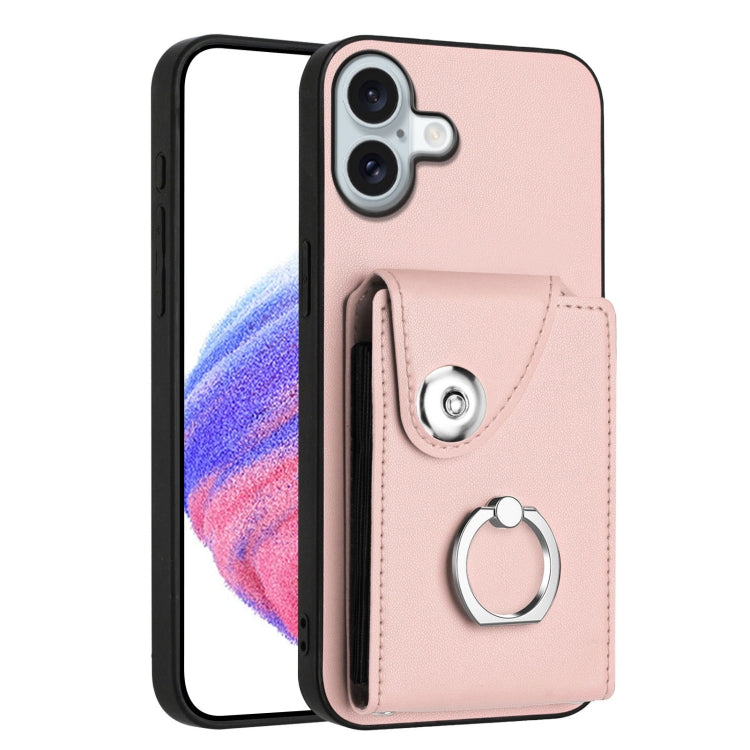 Organ Card Bag Ring Holder Phone Case, For iPhone 16e, For iPhone 16 Pro Max, For iPhone 16 Pro, For iPhone 16 Plus