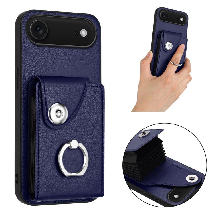 Organ Card Bag Ring Holder Phone Case, For iPhone 16e, For iPhone 16 Pro Max, For iPhone 16 Pro, For iPhone 16 Plus