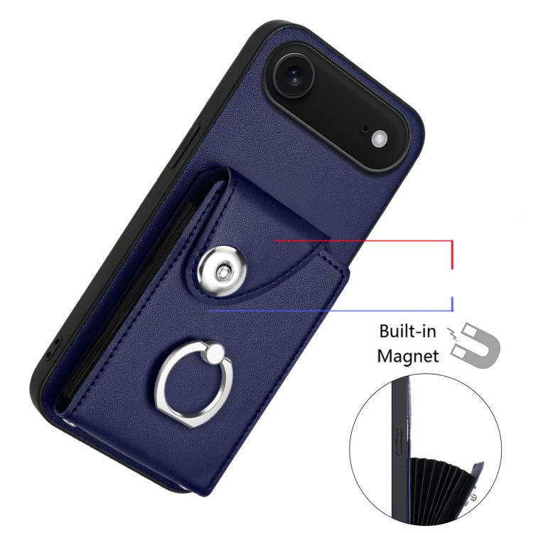 Organ Card Bag Ring Holder Phone Case, For iPhone 16e, For iPhone 16 Pro Max, For iPhone 16 Pro, For iPhone 16 Plus