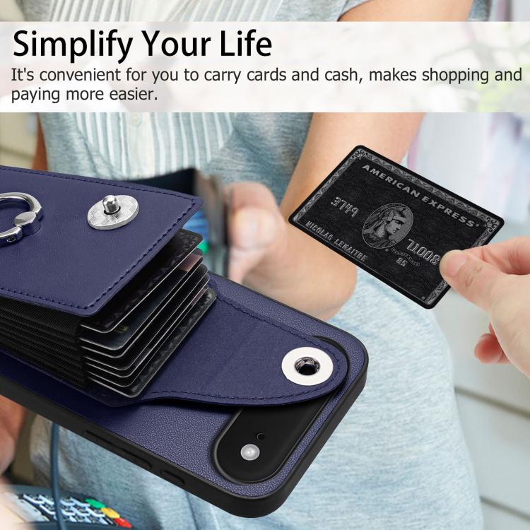 Organ Card Bag Ring Holder Phone Case, For iPhone 16e, For iPhone 16 Pro Max, For iPhone 16 Pro, For iPhone 16 Plus