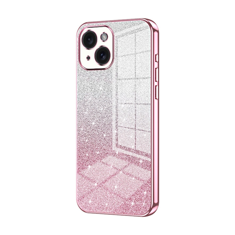 Gradient Glitter Powder Electroplated Phone Case, For iPhone 15, For iPhone 14 Plus, For iPhone 14