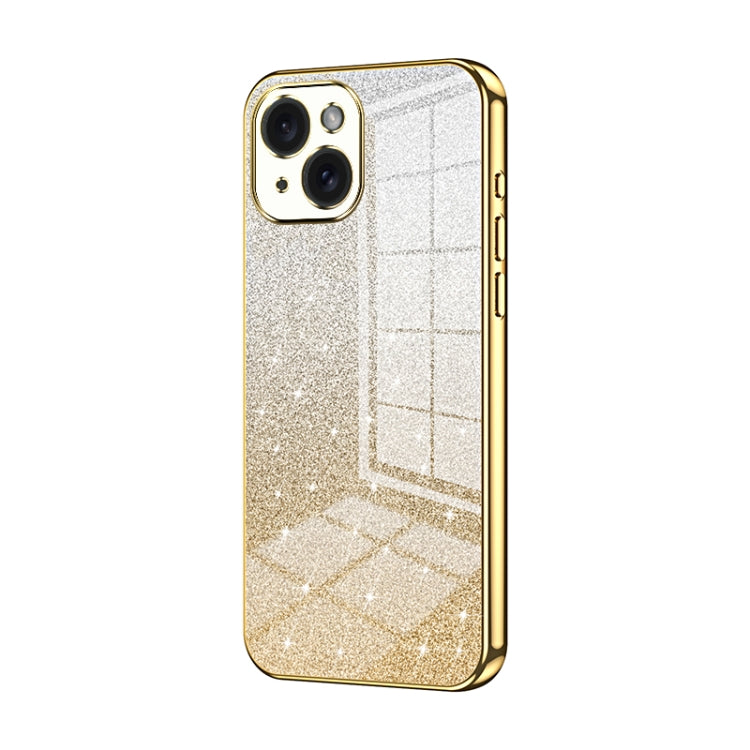Gradient Glitter Powder Electroplated Phone Case, For iPhone 15, For iPhone 14 Plus, For iPhone 14