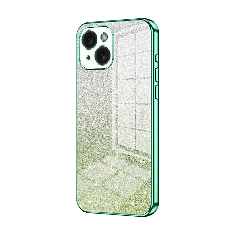 Gradient Glitter Powder Electroplated Phone Case, For iPhone 15, For iPhone 14 Plus, For iPhone 14