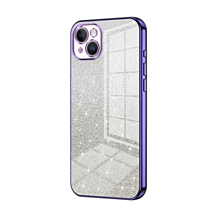 Gradient Glitter Powder Electroplated Phone Case, For iPhone 15, For iPhone 14 Plus, For iPhone 14
