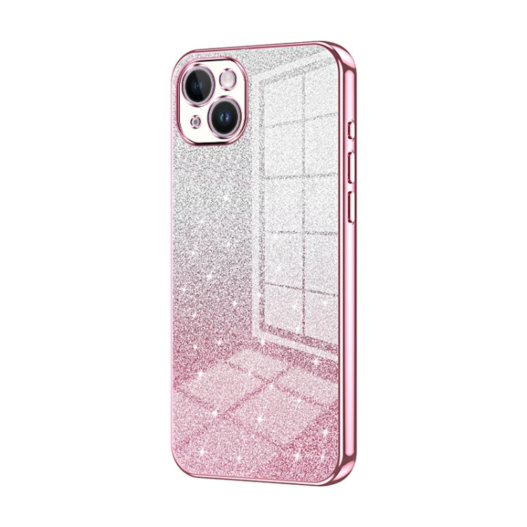 Gradient Glitter Powder Electroplated Phone Case, For iPhone 15, For iPhone 14 Plus, For iPhone 14