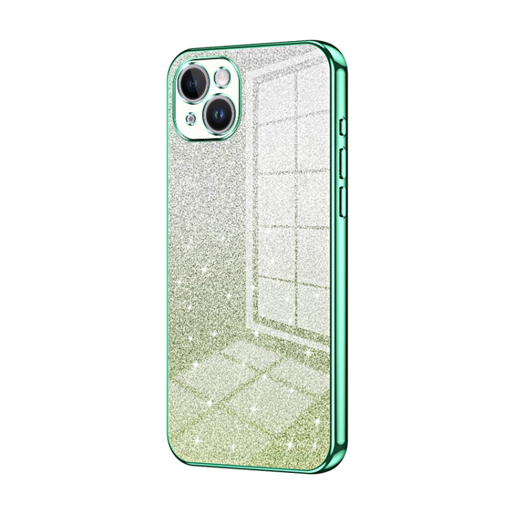 Gradient Glitter Powder Electroplated Phone Case, For iPhone 15, For iPhone 14 Plus, For iPhone 14