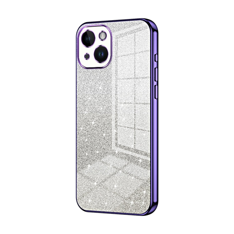 Gradient Glitter Powder Electroplated Phone Case, For iPhone 15, For iPhone 14 Plus, For iPhone 14