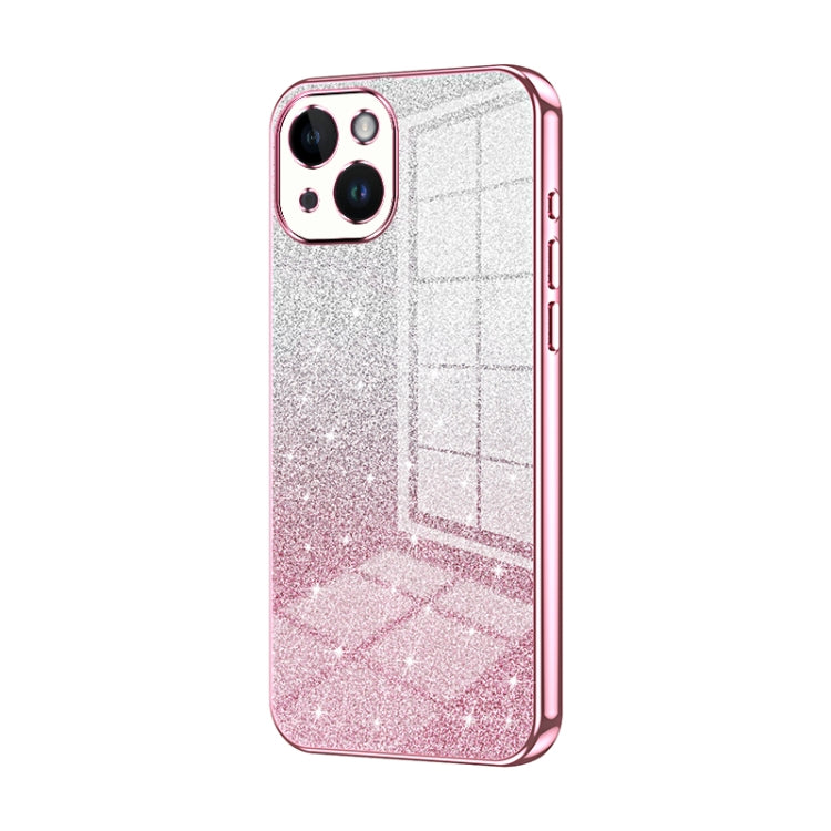 Gradient Glitter Powder Electroplated Phone Case, For iPhone 15, For iPhone 14 Plus, For iPhone 14