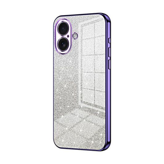 Gradient Glitter Powder Electroplated Phone Case, For iPhone Air, For iPhone 16e, For iPhone 16 Pro Max
