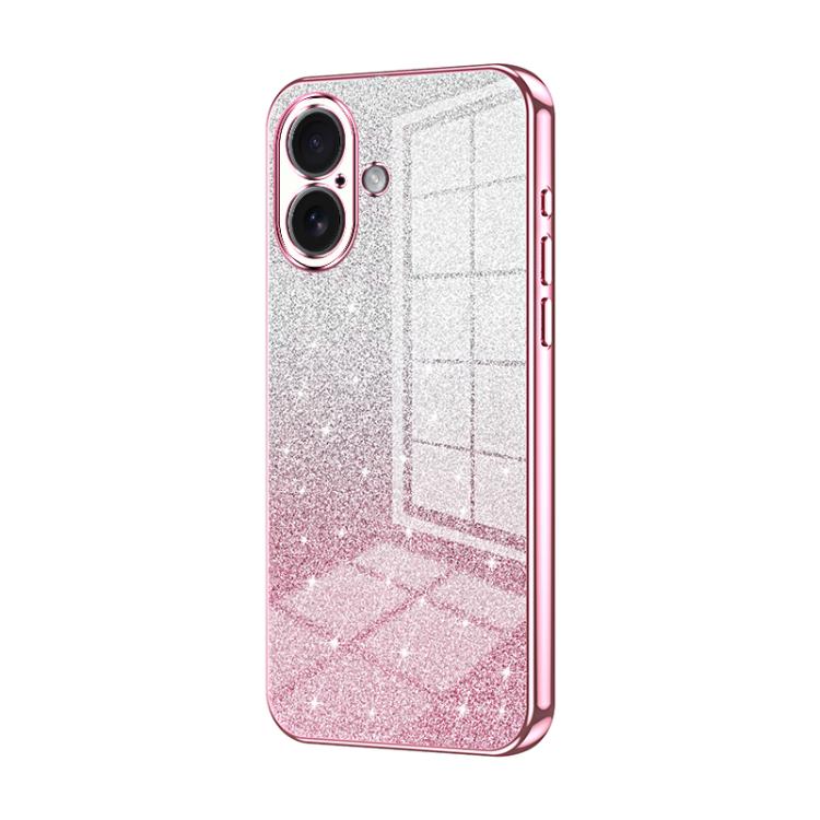 Gradient Glitter Powder Electroplated Phone Case, For iPhone Air, For iPhone 16e, For iPhone 16 Pro Max
