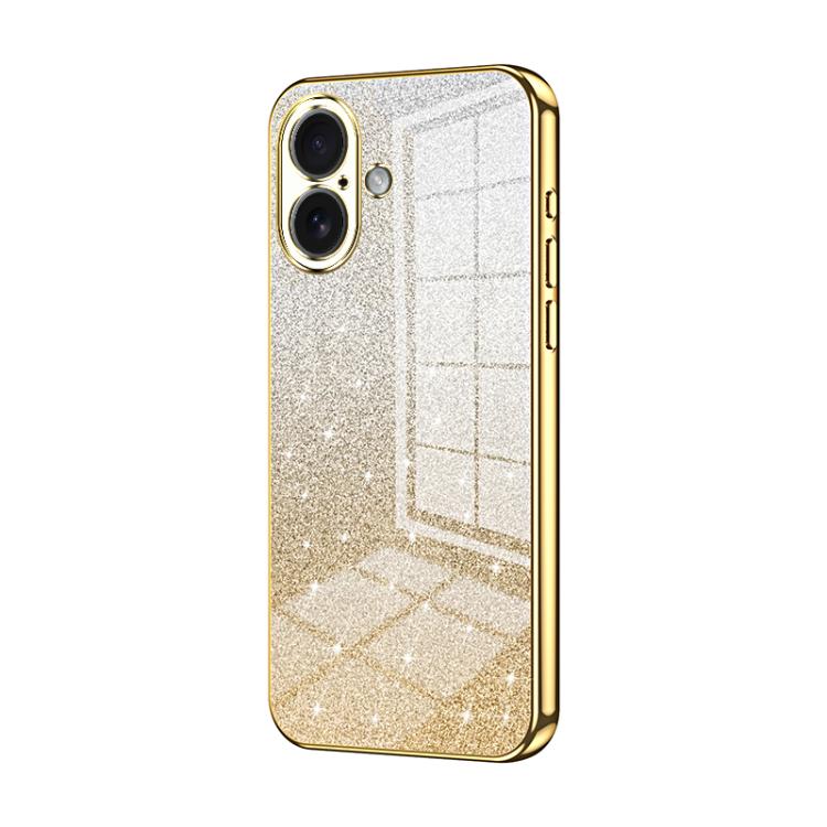 Gradient Glitter Powder Electroplated Phone Case, For iPhone Air, For iPhone 16e, For iPhone 16 Pro Max