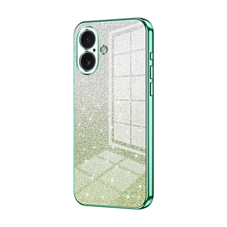 Gradient Glitter Powder Electroplated Phone Case, For iPhone Air, For iPhone 16e, For iPhone 16 Pro Max