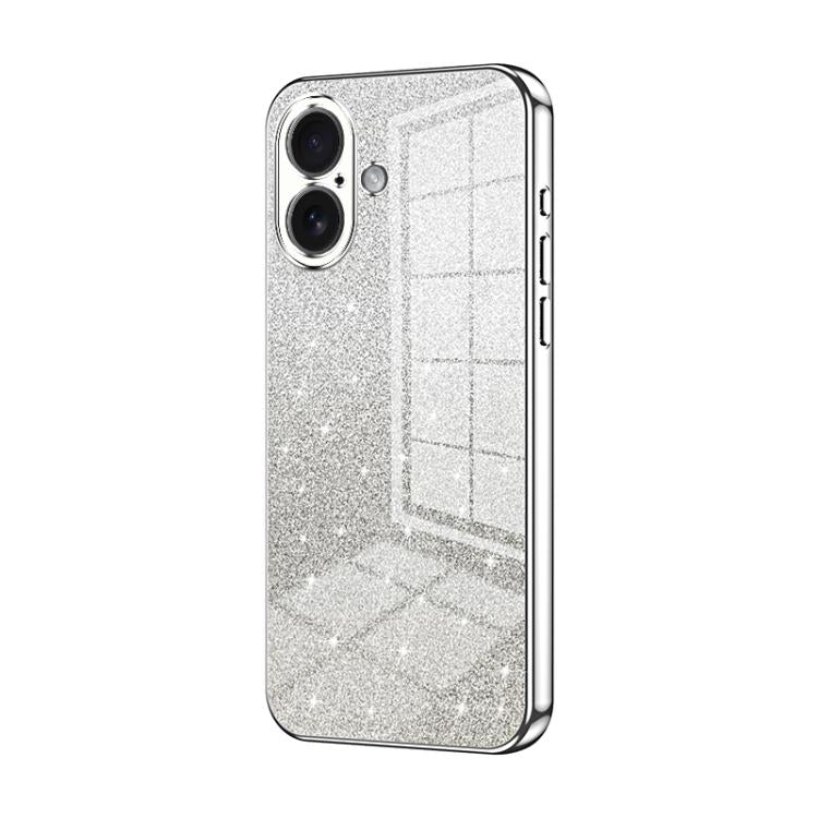 Gradient Glitter Powder Electroplated Phone Case, For iPhone Air, For iPhone 16e, For iPhone 16 Pro Max