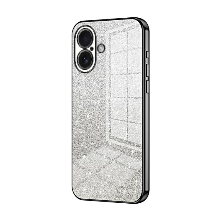 Gradient Glitter Powder Electroplated Phone Case, For iPhone Air, For iPhone 16e, For iPhone 16 Pro Max