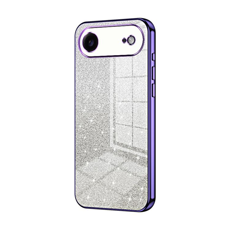 Gradient Glitter Powder Electroplated Phone Case, For iPhone Air, For iPhone 16e, For iPhone 16 Pro Max