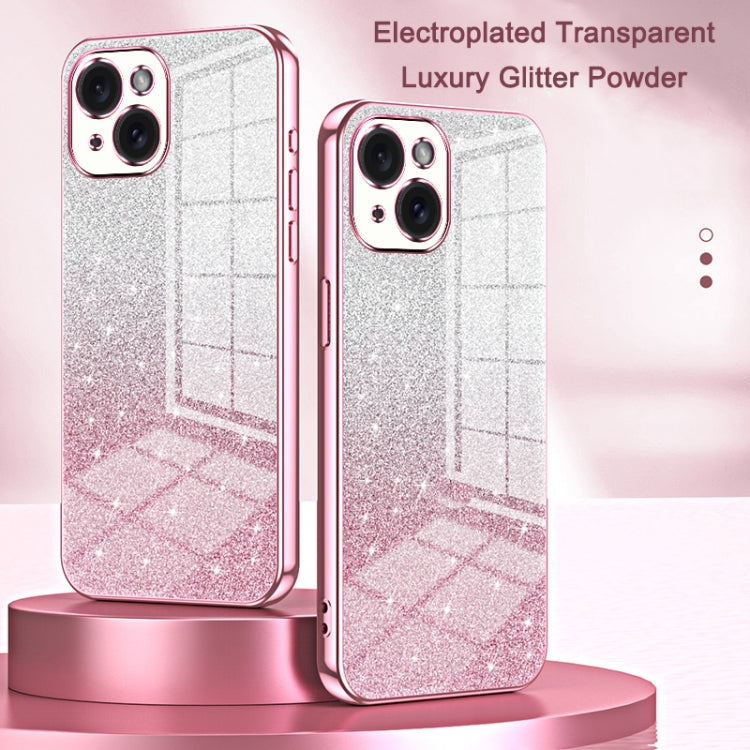 Gradient Glitter Powder Electroplated Phone Case, For iPhone 15 Pro Max, For iPhone 15 Pro, For iPhone 15 Plus