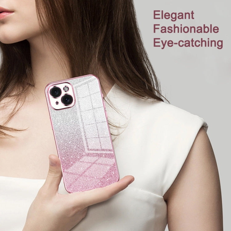 Gradient Glitter Powder Electroplated Phone Case, For iPhone Air, For iPhone 16e, For iPhone 16 Pro Max