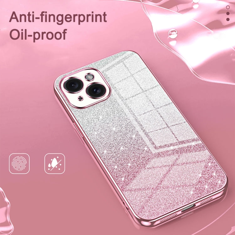 Gradient Glitter Powder Electroplated Phone Case, For iPhone 14 Pro, For iPhone 14 Pro Max, For iPhone SE 2022 / 2020 / 8 / 7