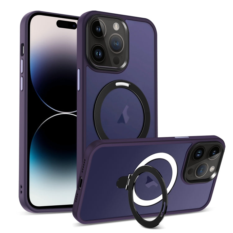 Skin-feel MagSafe Holder PC Hybrid TPU Phone Case, For iPhone 14 Plus, For iPhone 14, For iPhone 14 Pro