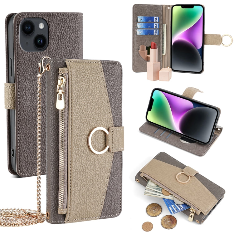 Crossbody Litchi Texture Leather Phone Case, For iPhone 14 Plus, For iPhone 14, For iPhone 14 Pro, For iPhone 14 Pro Max