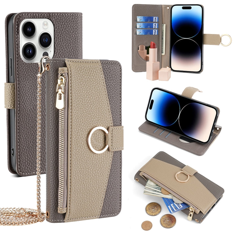 Crossbody Litchi Texture Leather Phone Case, For iPhone 14 Plus, For iPhone 14, For iPhone 14 Pro, For iPhone 14 Pro Max