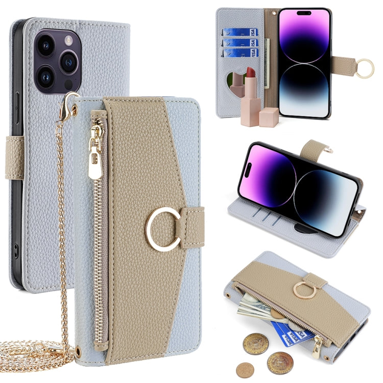 Crossbody Litchi Texture Leather Phone Case, For iPhone 14 Plus, For iPhone 14, For iPhone 14 Pro, For iPhone 14 Pro Max
