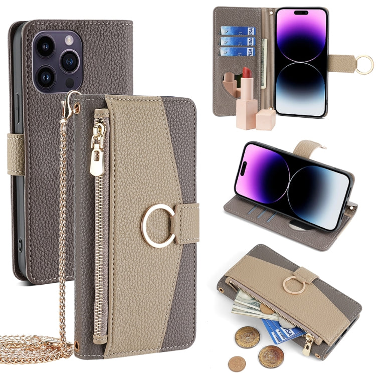 Crossbody Litchi Texture Leather Phone Case, For iPhone 14 Plus, For iPhone 14, For iPhone 14 Pro, For iPhone 14 Pro Max