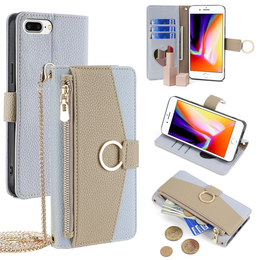Crossbody Litchi Texture Leather Phone Case, For iPhone 8 Plus / 7 Plus
