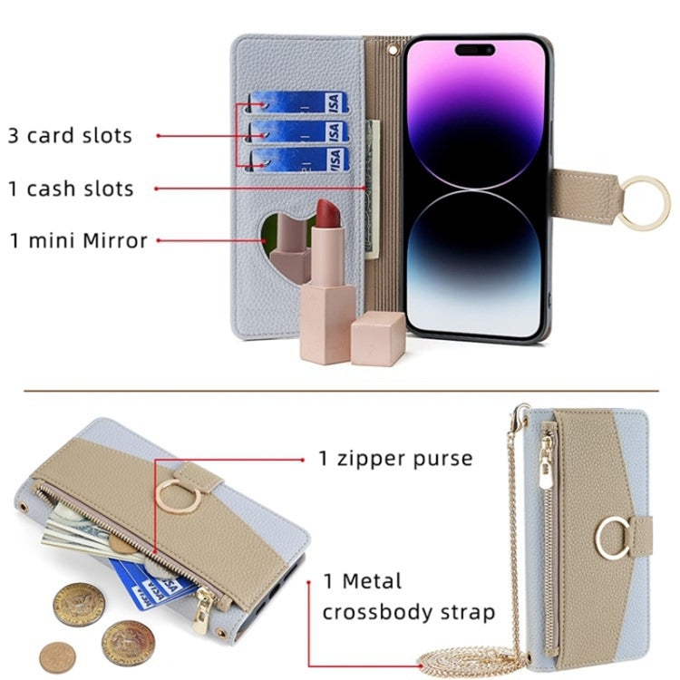 Crossbody Litchi Texture Leather Phone Case, For iPhone 8 Plus / 7 Plus
