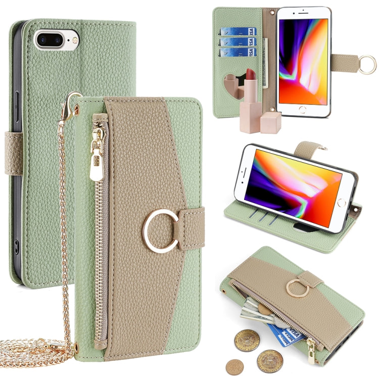 Crossbody Litchi Texture Leather Phone Case, For iPhone 8 Plus / 7 Plus