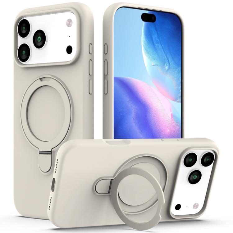 Liquid Silicone MagSafe Magnetic Phone Case with Ring Holder, For iPhone 17 Pro Max, For iPhone 17 Pro