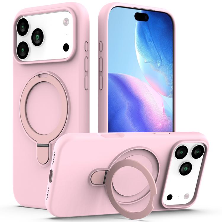 Liquid Silicone MagSafe Magnetic Phone Case with Ring Holder, For iPhone 17 Pro Max, For iPhone 17 Pro