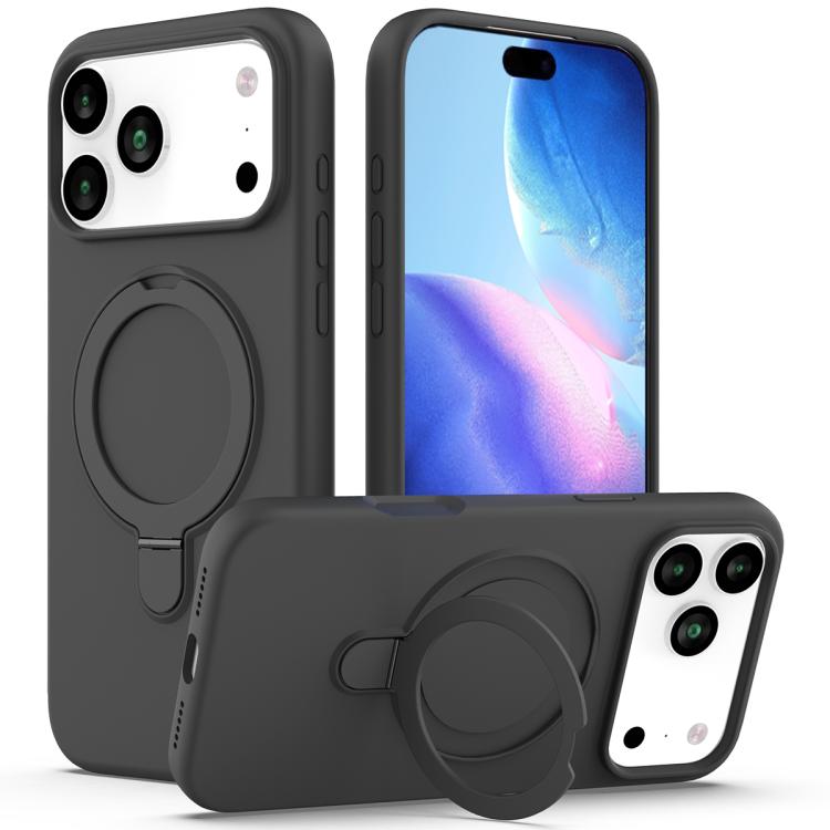Liquid Silicone MagSafe Magnetic Phone Case with Ring Holder, For iPhone 17 Pro Max, For iPhone 17 Pro