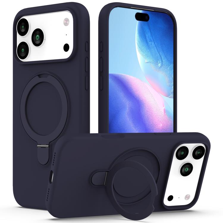 Liquid Silicone MagSafe Magnetic Phone Case with Ring Holder, For iPhone 17 Pro Max, For iPhone 17 Pro