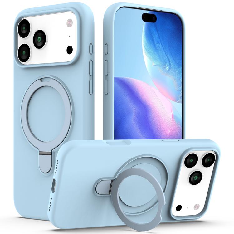 Liquid Silicone MagSafe Magnetic Phone Case with Ring Holder, For iPhone 17 Pro Max, For iPhone 17 Pro