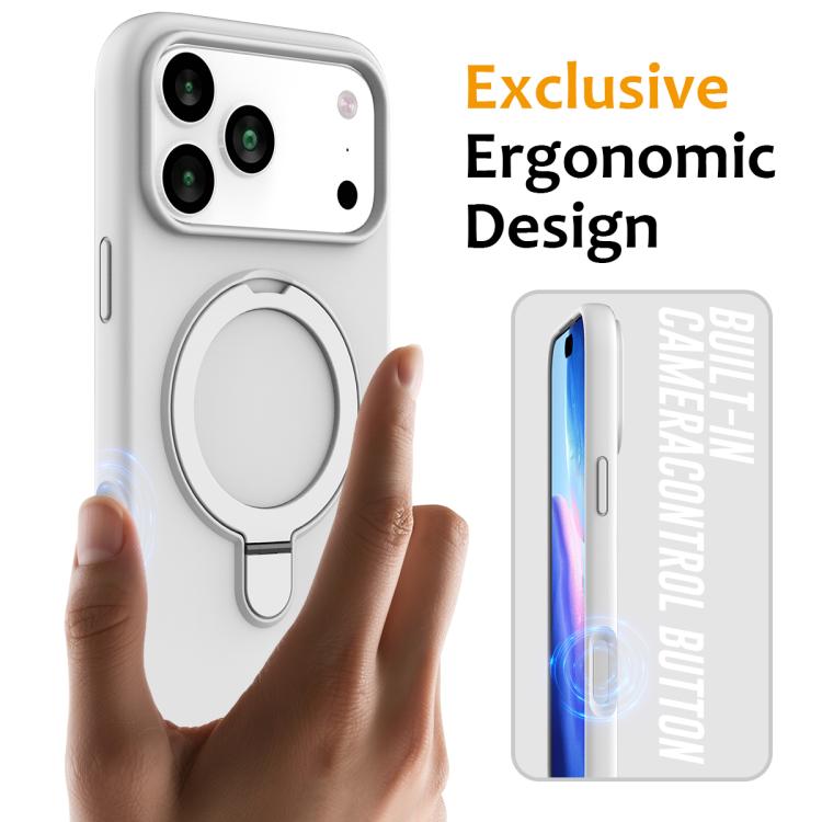 Liquid Silicone MagSafe Magnetic Phone Case with Ring Holder, For iPhone 17 Pro Max, For iPhone 17 Pro