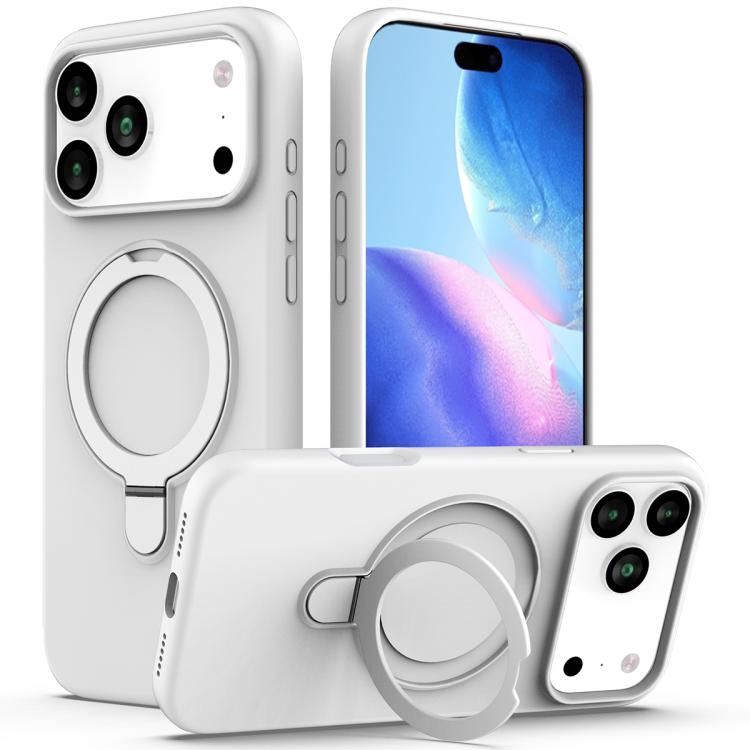 Liquid Silicone MagSafe Magnetic Phone Case with Ring Holder, For iPhone 17 Pro Max, For iPhone 17 Pro