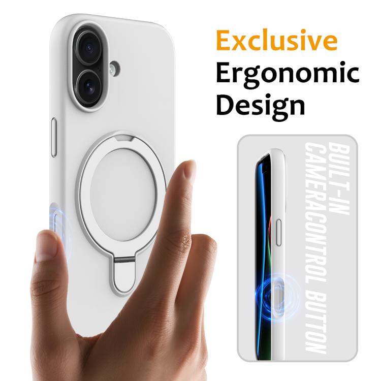 Liquid Silicone MagSafe Magnetic Phone Case with Ring Holder, For iPhone 17, For iPhone Air