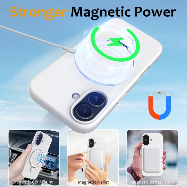 Liquid Silicone MagSafe Magnetic Phone Case with Ring Holder, For iPhone 17, For iPhone Air