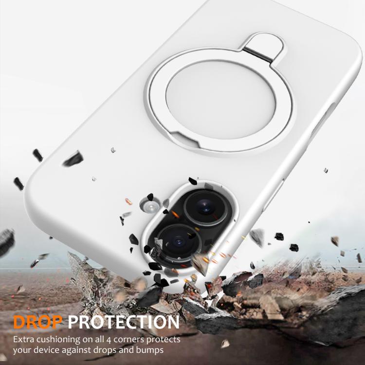 Liquid Silicone MagSafe Magnetic Phone Case with Ring Holder, For iPhone 17, For iPhone Air