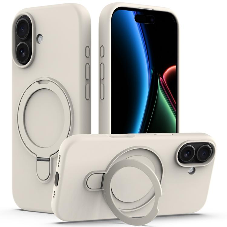 Liquid Silicone MagSafe Magnetic Phone Case with Ring Holder, For iPhone 17, For iPhone Air